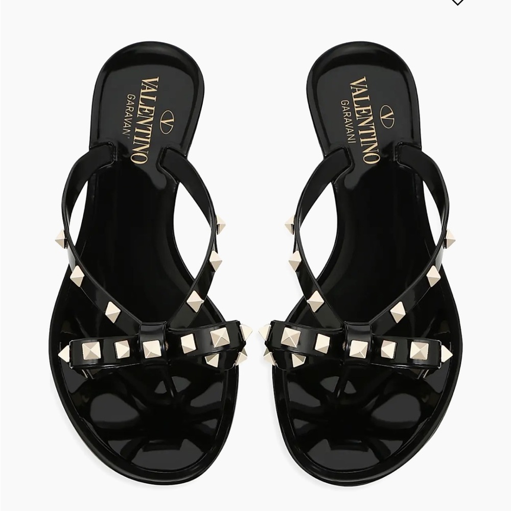 Valentino rock, stud, sandal, size 39 generally worn black and gold